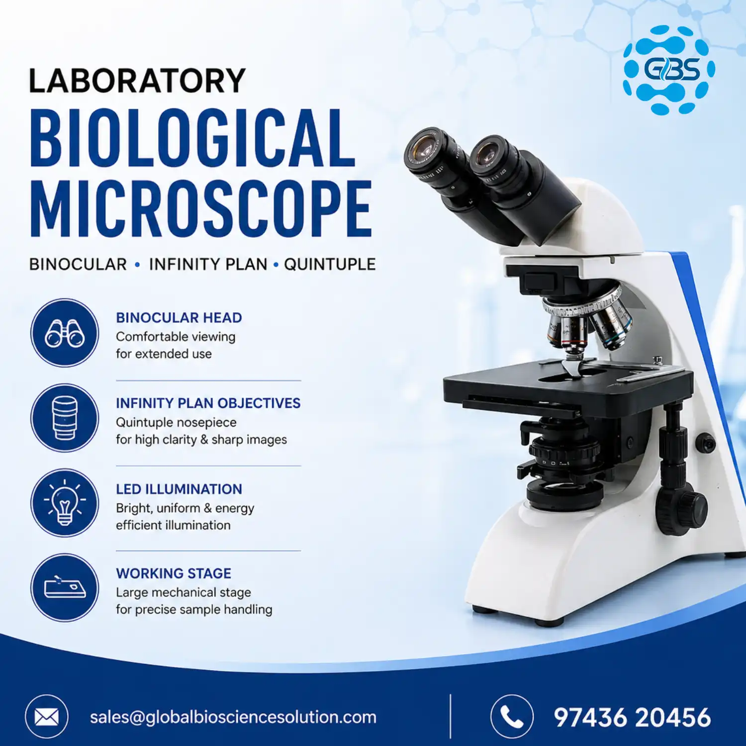 Binocular laboratory biological microscope infinity plan