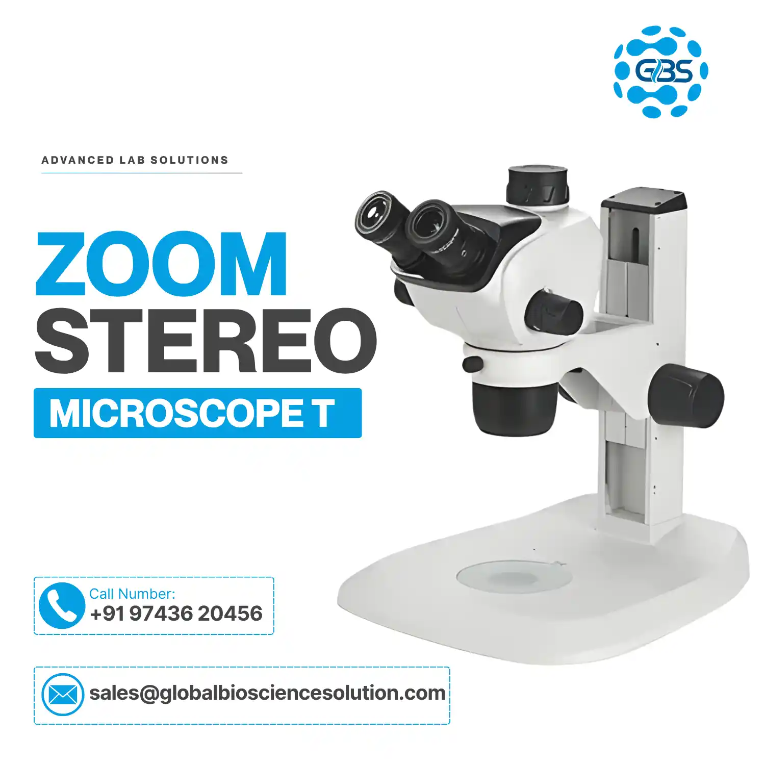 Trinocular zoom stereo microscope high zoom ratio
