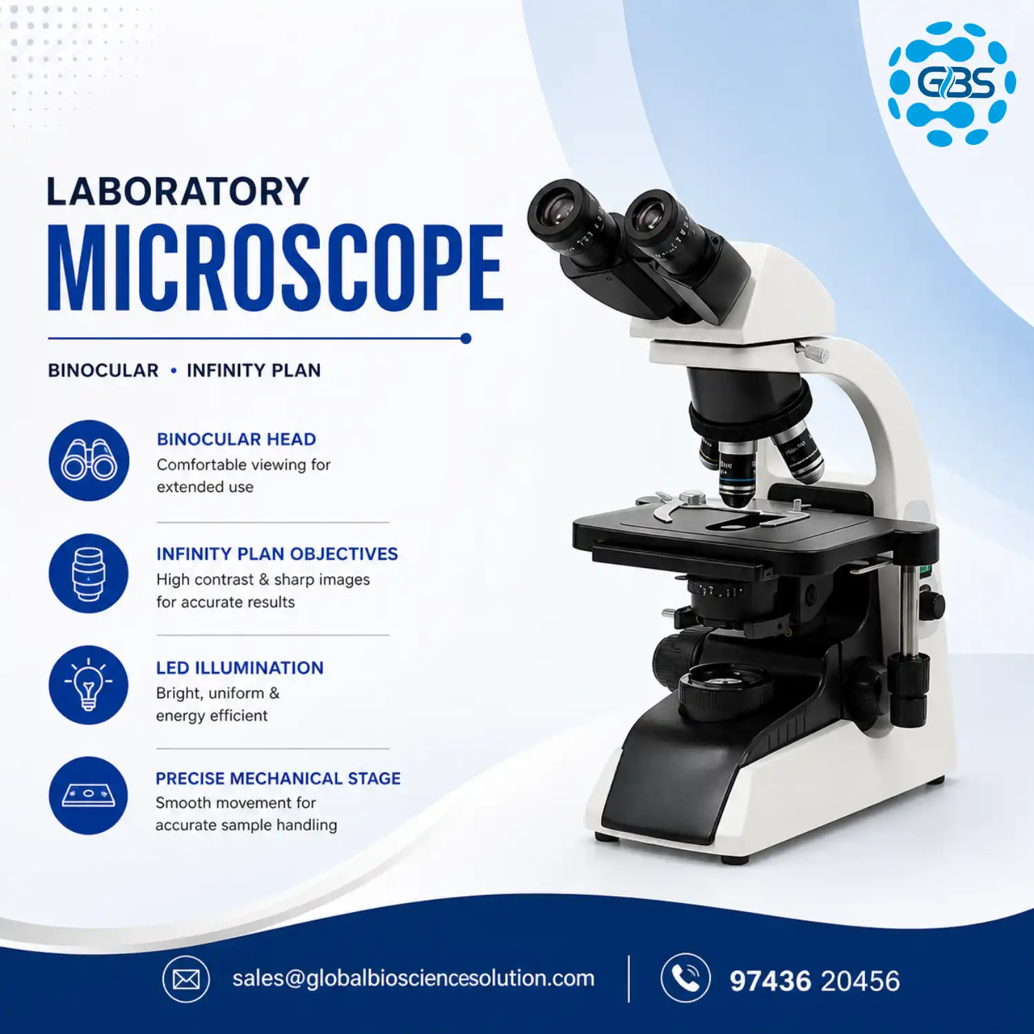 Infinity plan binocular laboratory microscope