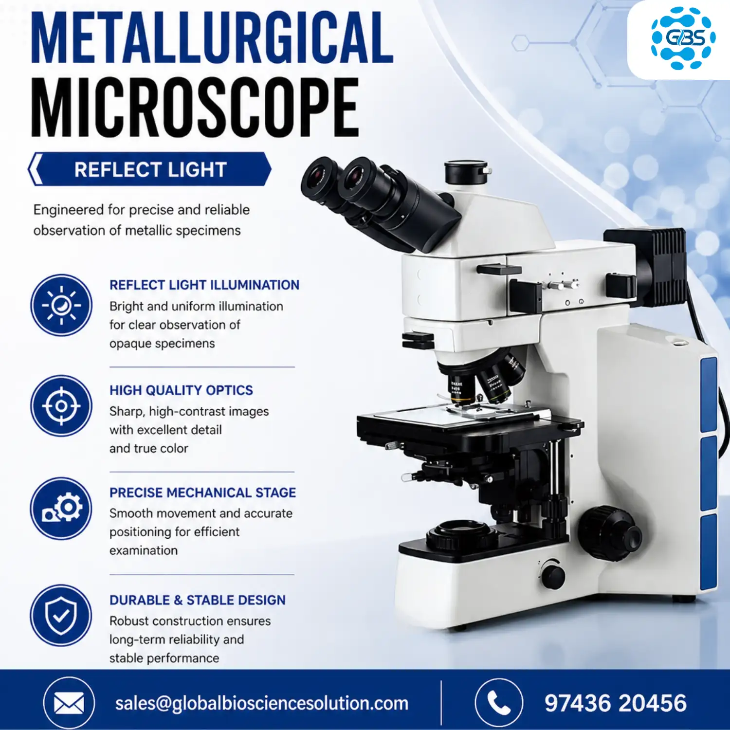 Reflected light only metallurgical microscope model